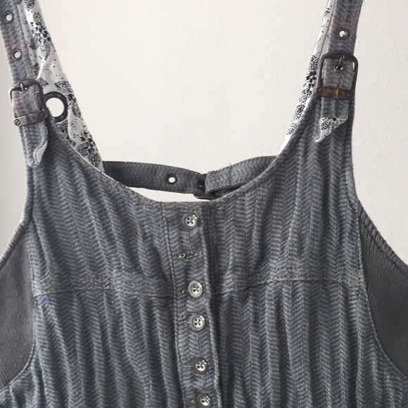 sale FREE PEOPLE denim-like wrinkled dress - Picture 4 of 8